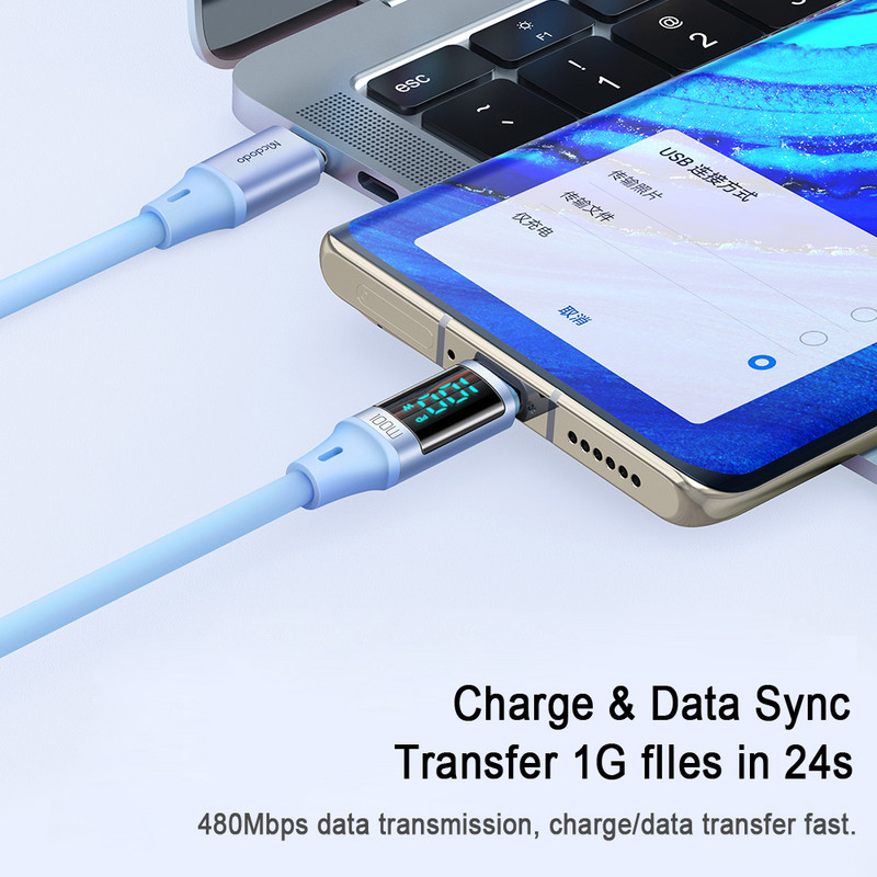 Mcdodo USB C na tip C PD kabel 100 W za MacBook Tablet Switch Xiaomi Samsung 5A Brzo punjenje digitalnog zaslona telefonski podatkovni kabel