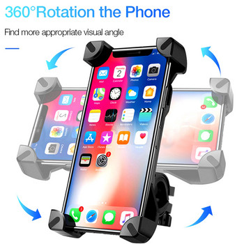 Xnyocn Държач за телефон за велосипед 360 въртене Регулируема скоба Универсална мобилна стойка за кормило за велосипед за iPhone Samsung Смарт телефон