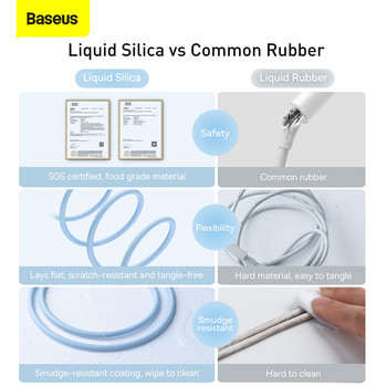 USB кабел Baseus Liquid Silica Gel 2.4A Кабел за зареждане за iPhone 14 13 12 11 Pro Max Кабел за бързо зареждане на данни