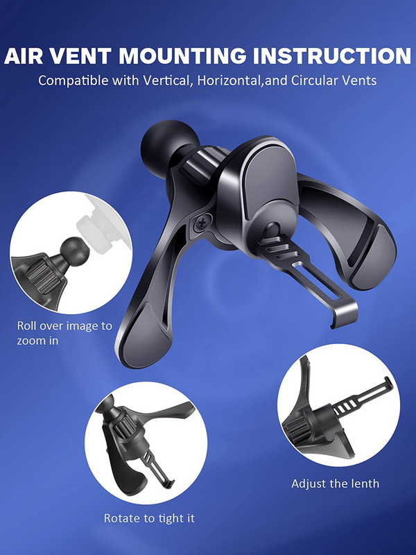 Xnyocn Clip de aerisire auto 17mm cap sferic pentru priza de aer auto Suport pentru telefon Stand Magnet Accesorii pentru suport GPS pentru telefon mobil auto