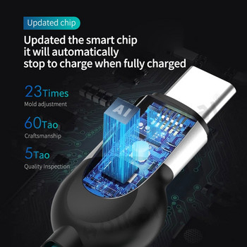 Καλώδιο USB Type C για ελατήριο για iPhone 13 12 Samsung S21 Huawei xiaomi Lite 2A USB C Καλώδιο γρήγορης φόρτισης Ανασυρόμενο καλώδιο τύπου C