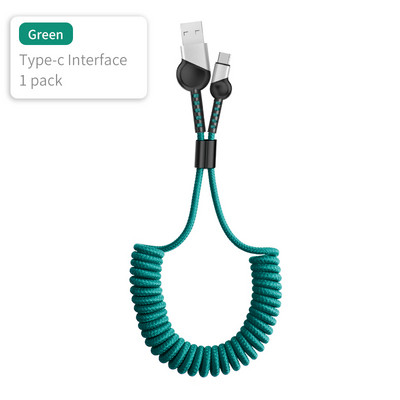 Καλώδιο USB Type C για ελατήριο για iPhone 13 12 Samsung S21 Huawei xiaomi Lite 2A USB C Καλώδιο γρήγορης φόρτισης Ανασυρόμενο καλώδιο τύπου C