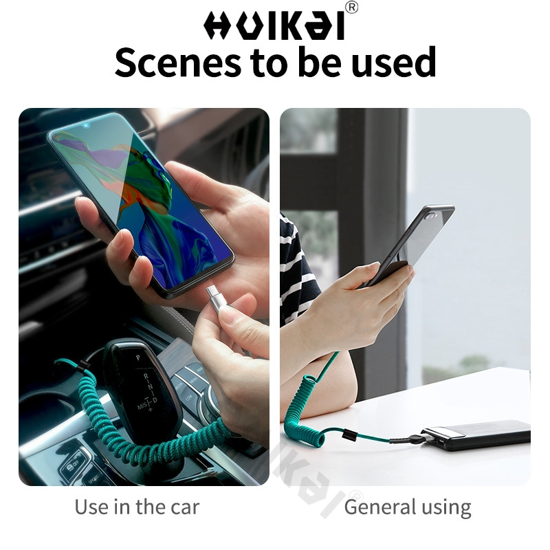 Καλώδιο USB Type C για ελατήριο για iPhone 13 12 Samsung S21 Huawei xiaomi Lite 2A USB C Καλώδιο γρήγορης φόρτισης Ανασυρόμενο καλώδιο τύπου C