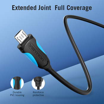 Vention Micro USB кабел Кабел за бързо зареждане за мобилен телефон с Android Синхронизиране на данни Кабел за зарядно устройство за Samsung HTC Xiaomi USB C кабел