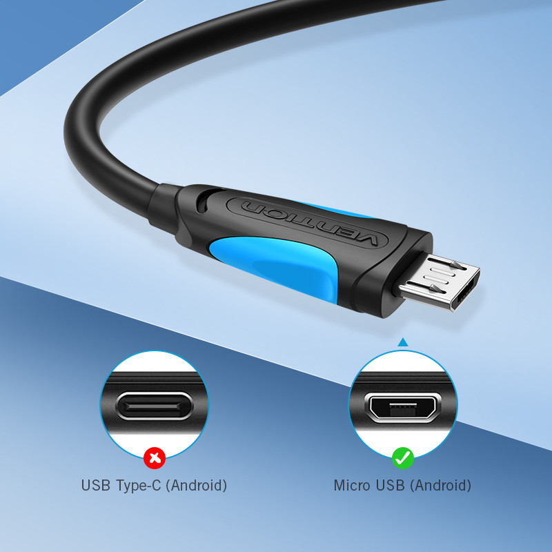 Vention Micro USB kábel gyorstöltő vezeték Android mobiltelefonhoz adatszinkronizáló töltőkábel Samsung HTC Xiaomi USB C kábelhez