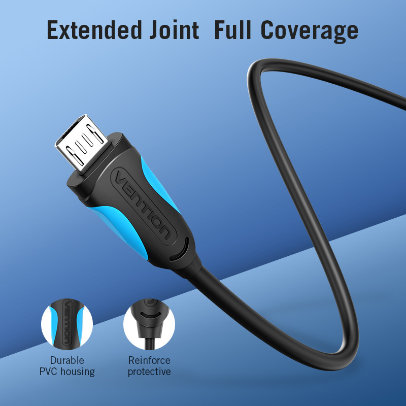 Vention Micro USB kábel gyorstöltő vezeték Android mobiltelefonhoz adatszinkronizáló töltőkábel Samsung HTC Xiaomi USB C kábelhez