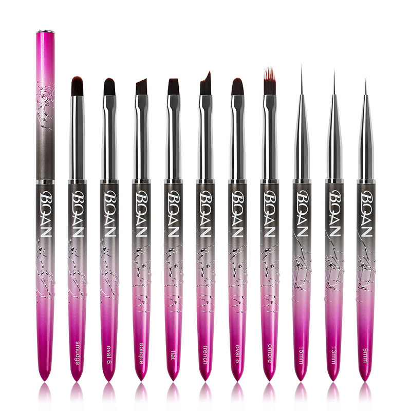 BQAN Perie pentru unghii Liner Perie pentru unghii Gradient Acrilic Gel UV Pen extensie Pen Oja Pictura Perie pentru Desen Perie Gel pentru manichiura