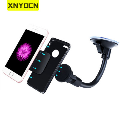 Xnyocn Автомобилен магнитен държач Стойка за дълги ръце Gooseneck Предно стъкло Миеща се вискозна универсална скоба за iPhone Xiaomi SmartPhone