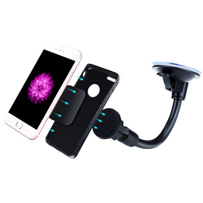 Suport magnetic pentru mașină Xnyocn Suport cu braț lung Parbriz cu gât de gâscă Suport universal din viscoză lavabil pentru iPhone Xiaomi SmartPhone