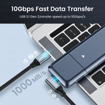 5A 100W USB C σε Type C Καλώδιο Γεν. 2 USB 3.1 Καλώδιο 4K@60Hz 10Gbps Γρήγορη φόρτιση 90 μοιρών για Huawei Mate40 Pro Xiaomi 1M/2M/3M