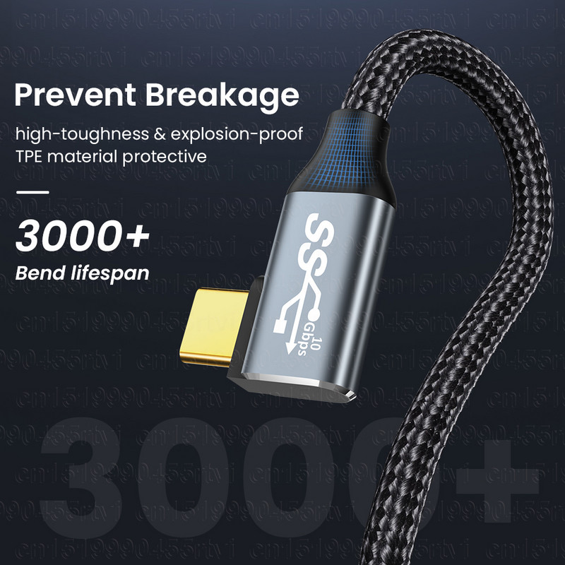 5A 100W USB C do Type C kabel Gen 2 USB 3.1 kabel 4K@60Hz 10Gbps 90 stupnjeva brzo punjenje za Huawei Mate40 Pro Xiaomi 1M/2M/3M