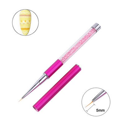 Perie pentru unghii cu gel UV pentru căptușeală, stilou, mâner de cristal, manichiură, unghii, artă franceză, gel UV, acrilic, pentru pix, extensie, instrumente pentru perie de pictură