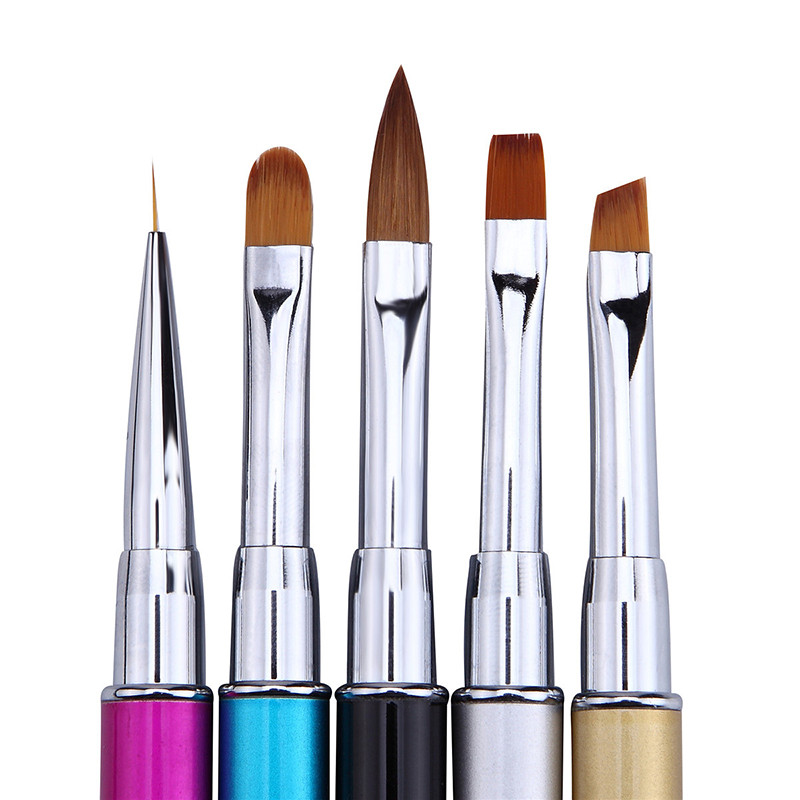 Perie pentru unghii cu gel UV pentru căptușeală, stilou, mâner de cristal, manichiură, unghii, artă franceză, gel UV, acrilic, pentru pix, extensie, instrumente pentru perie de pictură