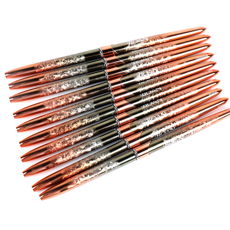 BQAN Rose Gold Perie pentru unghii Perie cu gel pentru manichiură Pen extensie cu gel UV acrilic pentru pictura lac de unghii Perie de desen Instrumente de vopsea