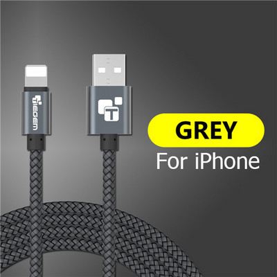 Tiegem USB kábel iPhone 7 8 6 5 6s S 5 se plus X XS MAX XR kábelhez Gyorstöltő kábel Mobiltelefon USB adatkábel 3M