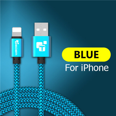 Tiegem USB kábel iPhone 7 8 6 5 6s S 5 se plus X XS MAX XR kábelhez Gyorstöltő kábel Mobiltelefon USB adatkábel 3M