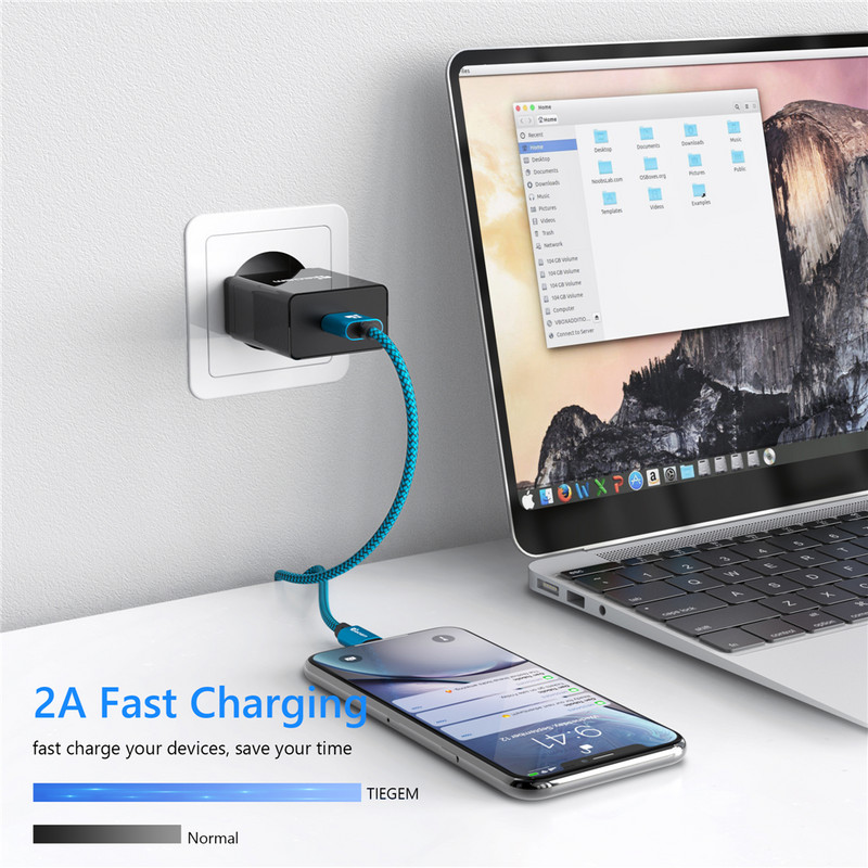 Tiegem USB kábel iPhone 7 8 6 5 6s S 5 se plus X XS MAX XR kábelhez Gyorstöltő kábel Mobiltelefon USB adatkábel 3M