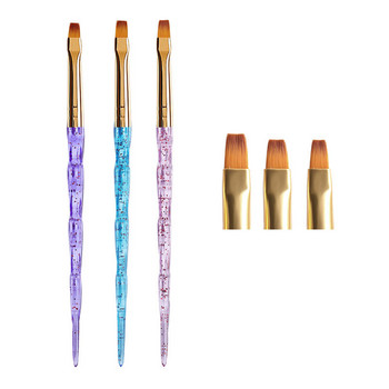 FlorVida 3τμχ Σετ Nail Art Brushes For Drawing Lines Manicure Tools Of Professional Supplies Flower Pen Kit 7/9/11mm Kolinsky