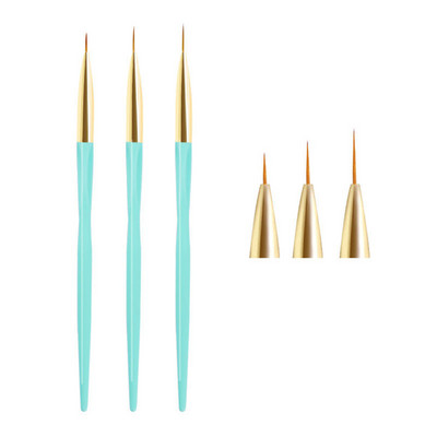 FlorVida Set 3 buc Perii Nail Art Pentru Desenarea liniilor Instrumente de manichiură Rechizite profesionale Kit stilou pentru flori 7/9/11mm Kolinsky