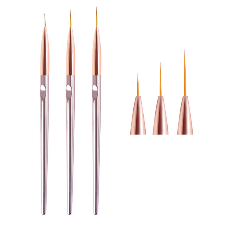 FlorVida Set 3 buc Perii Nail Art Pentru Desenarea liniilor Instrumente de manichiură Rechizite profesionale Kit stilou pentru flori 7/9/11mm Kolinsky