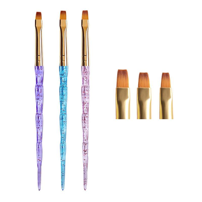 FlorVida Set 3 buc Perii Nail Art Pentru Desenarea liniilor Instrumente de manichiură Rechizite profesionale Kit stilou pentru flori 7/9/11mm Kolinsky