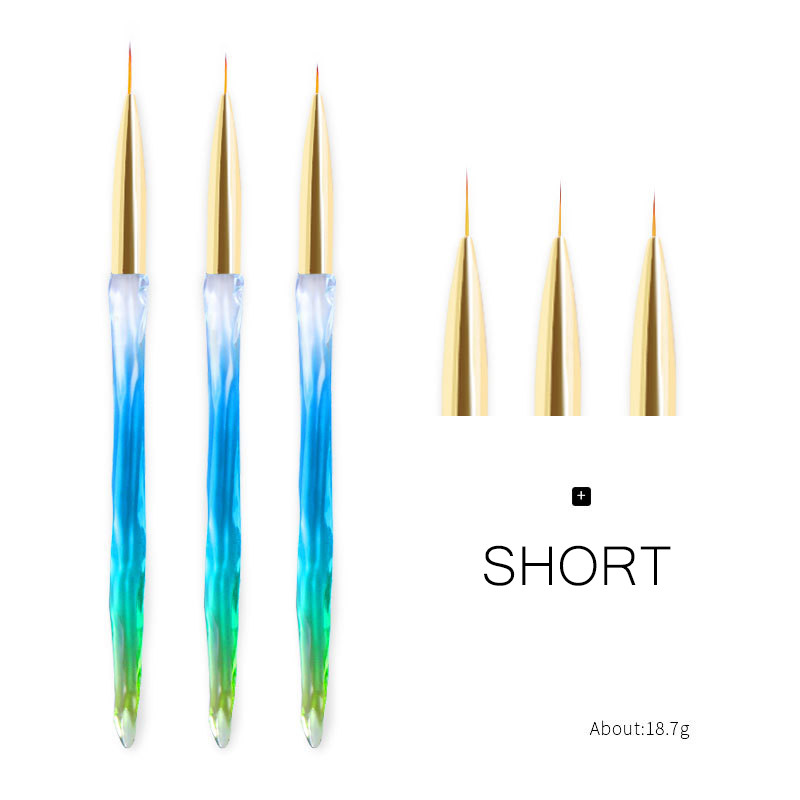 FlorVida Set 3 buc Perii Nail Art Pentru Desenarea liniilor Instrumente de manichiură Rechizite profesionale Kit stilou pentru flori 7/9/11mm Kolinsky
