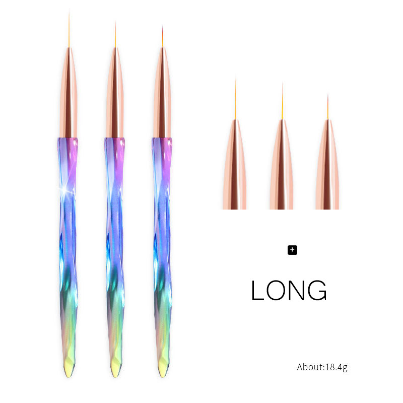 FlorVida Set 3 buc Perii Nail Art Pentru Desenarea liniilor Instrumente de manichiură Rechizite profesionale Kit stilou pentru flori 7/9/11mm Kolinsky