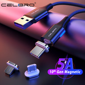 1,5m 2m Μαγνητικό καλώδιο Micro Usb Type C Καλώδιο γρήγορης φόρτισης Μαγνητικός φορτιστής 5A για Huawei Samsung Galaxy S20 Plus Ultra 20
