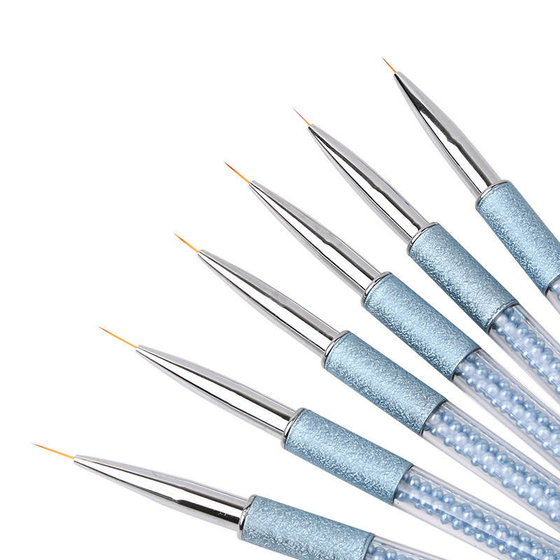 1 бр. Blue Pearl Rhinestone Acrylic Rod Nail Art Pen Tips 3D Painting Drawing Liner UV Gel Brush Инструмент за маникюр
