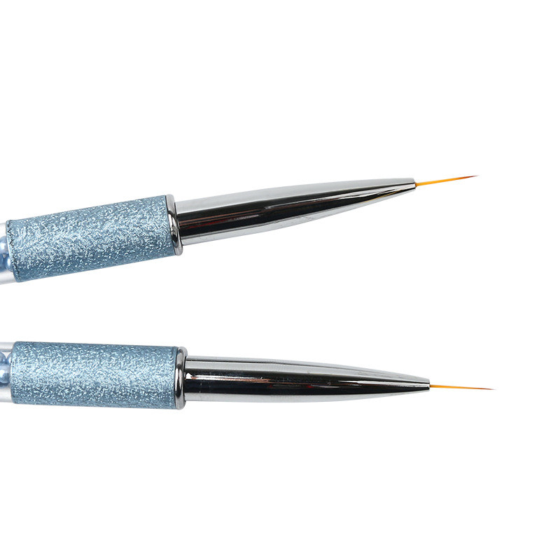 1 бр. Blue Pearl Rhinestone Acrylic Rod Nail Art Pen Tips 3D Painting Drawing Liner UV Gel Brush Инструмент за маникюр