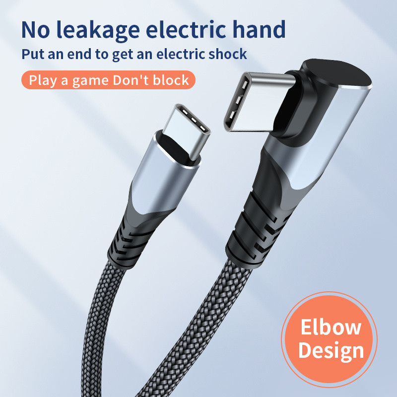 Tip C do tipa C kabel PD 100W koljeno 90 stupnjeva podatkovni kabel za prijenosna računala 5A USB C tip C žica za brzo punjenje za Huawei Xiaomi