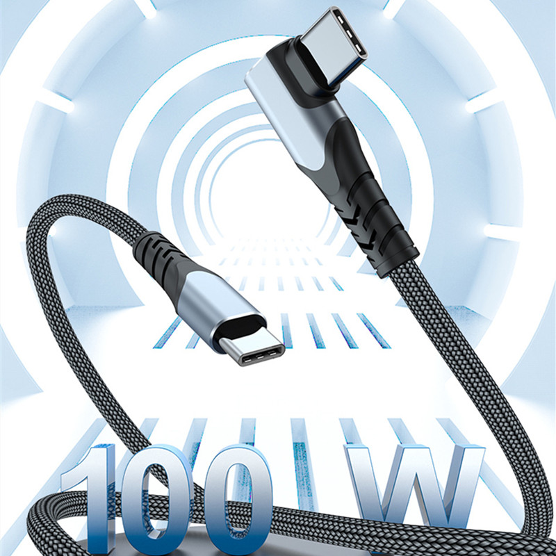 Tip C do tipa C kabel PD 100W koljeno 90 stupnjeva podatkovni kabel za prijenosna računala 5A USB C tip C žica za brzo punjenje za Huawei Xiaomi