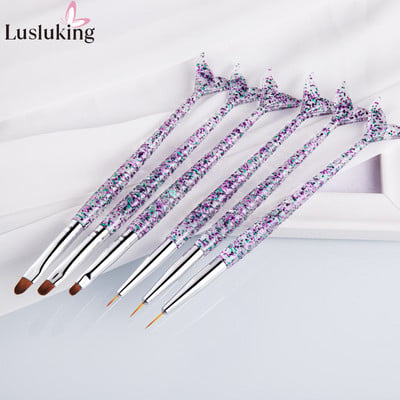 3 buc/set mâner sirenă Nail Art Liner Pictură UV GEL Extensie NailBrush DIY Model Design Desen Linie Pen Instrument de manichiură