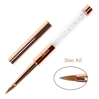 ANGNYA Rose Gold Nail Art Lines Pictura Pen Penie Striper Daisy Acrilic Dimensiune 3D # 2 Gradient Umbrire Perii cu gel UV Instrument de manichiură