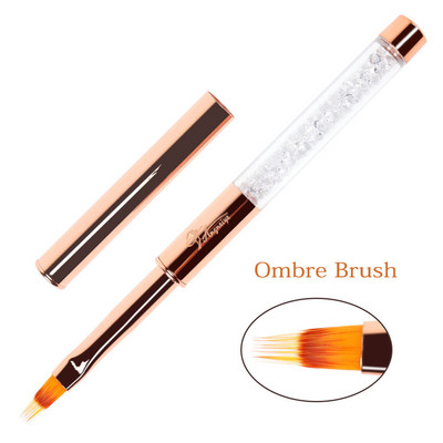 ANGNYA Rose Gold Nail Art Lines Pictura Pen Penie Striper Daisy Acrilic Dimensiune 3D # 2 Gradient Umbrire Perii cu gel UV Instrument de manichiură