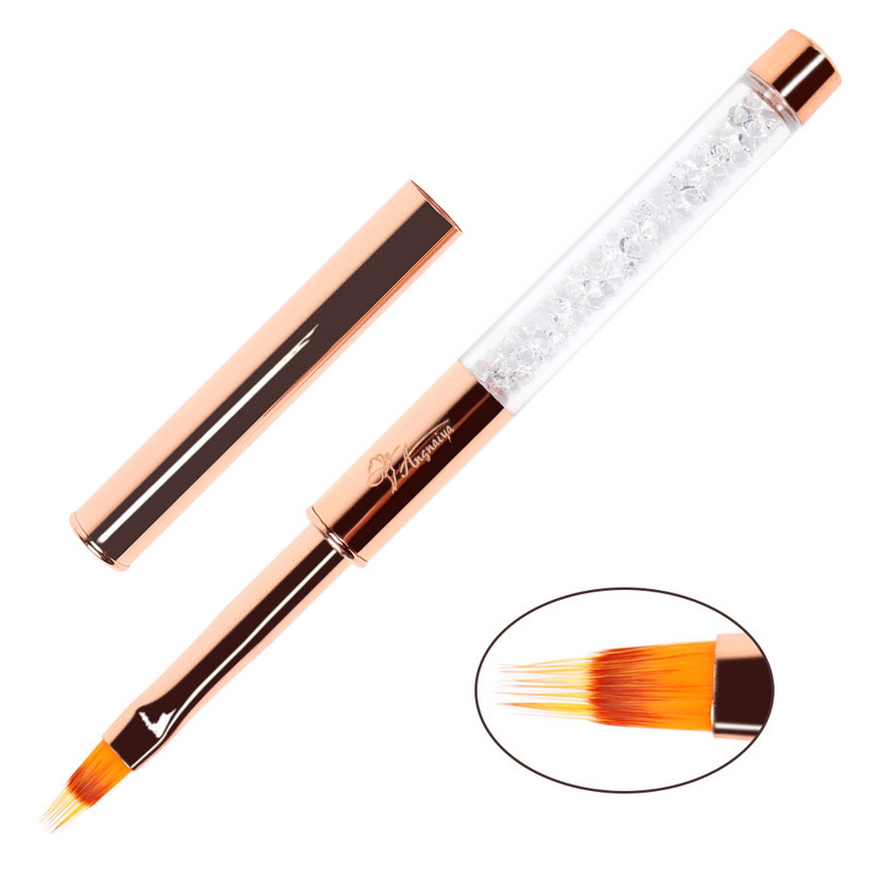 ANGNYA Rose Gold Nail Art Lines Pictura Pen Penie Striper Daisy Acrilic Dimensiune 3D # 2 Gradient Umbrire Perii cu gel UV Instrument de manichiură