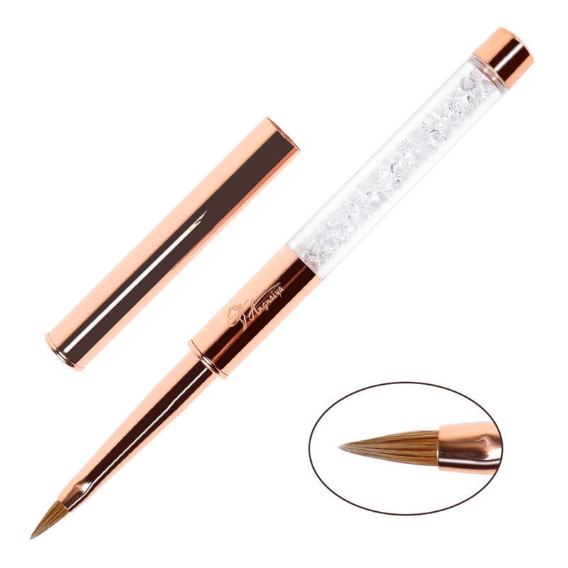 ANGNYA Rose Gold Nail Art Lines Pictura Pen Penie Striper Daisy Acrilic Dimensiune 3D # 2 Gradient Umbrire Perii cu gel UV Instrument de manichiură