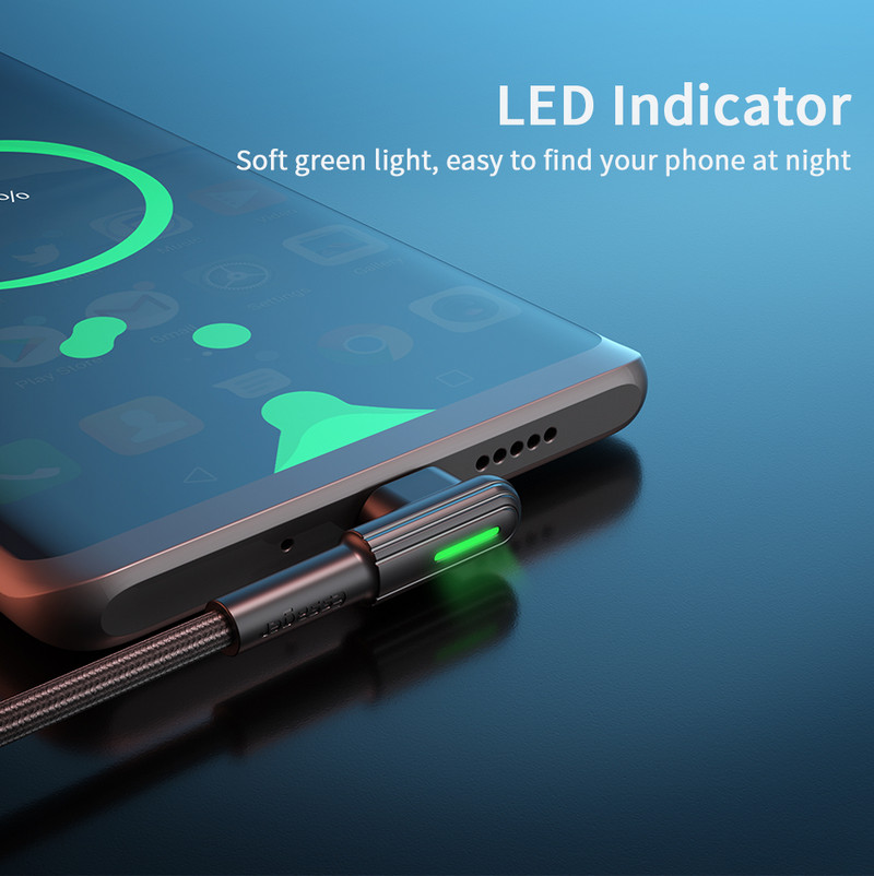 Essager USB Type-C kabel 90 stupnjeva 3A žičani kabel za brzo punjenje USB-C kabel punjača Type-c za Samsung S20 S10 Plus Xiaomi mi 10