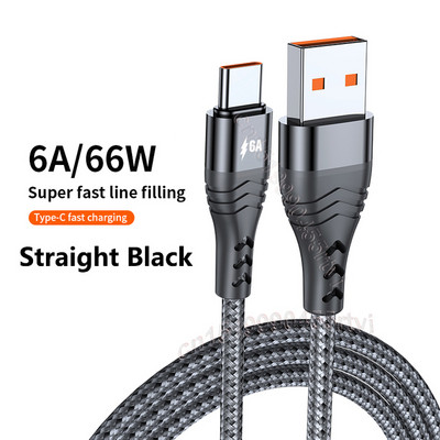1/2/3m 6A 66W USB Type-C kábel pre Huawei Mate40 Pro Xiaomi POCO Samsung 90-stupňový uhlový kábel USB C pre rýchle nabíjanie a dátový kábel