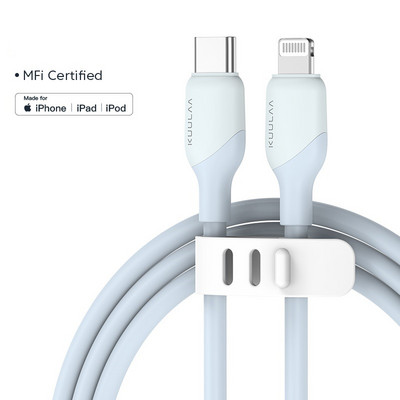 KUULAA USB C kabel PD30W MFi certificiran za iPhone 14 13 12 11 AirPods iPad Brzo punjenje USB C na Lightning kabel Silikonski USB