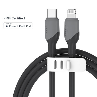 KUULAA USB C kabel PD30W MFi certificiran za iPhone 14 13 12 11 AirPods iPad Brzo punjenje USB C na Lightning kabel Silikonski USB