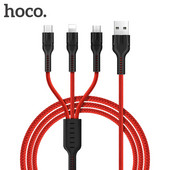 Nabíjací kábel HOCO 3v1 USB pre iPhone 11 Pro X 5 6 7 8 Android Micro USB kábel typu C pre Samsung Xiaomi telefón USB dátový kábel