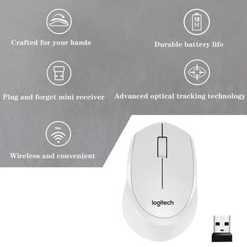 Logitech M330 Αθόρυβο ασύρματο ποντίκι 2,4 GHz Δέκτης USB 1000DPI Οπτική πλοήγηση Ήσυχα ποντίκια για οικιακό υπολογιστή γραφείου Παίκτης φορητών υπολογιστών