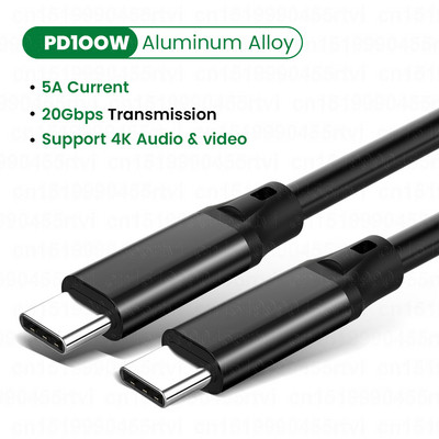 Cablu USB 3.2 tip C la USB C Gen2 PD 100W USB-C la USB C Cablu de încărcare Cablu de nailon Cablu pentru Samsung S9 S8 Macbook Pro