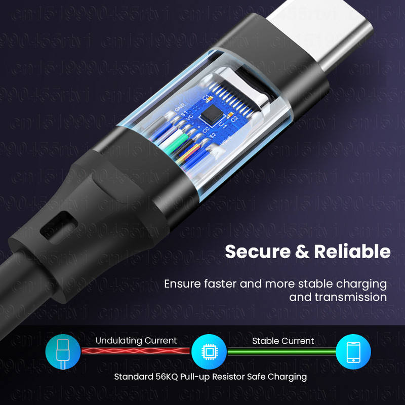 Cablu USB 3.2 tip C la USB C Gen2 PD 100W USB-C la USB C Cablu de încărcare Cablu de nailon Cablu pentru Samsung S9 S8 Macbook Pro