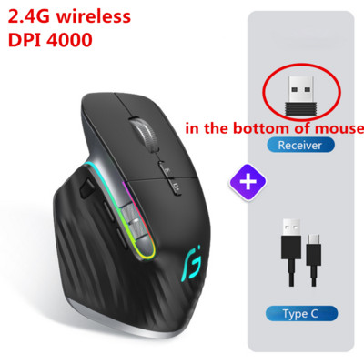 2,4G Επαναφορτιζόμενο ποντίκι gaming Ασύρματο ποντίκι Bluetooth RGB εργονομικά ποντίκια 5 ταχύτητας 10000 DPI E-sports για φορητό υπολογιστή Tablet Macbook