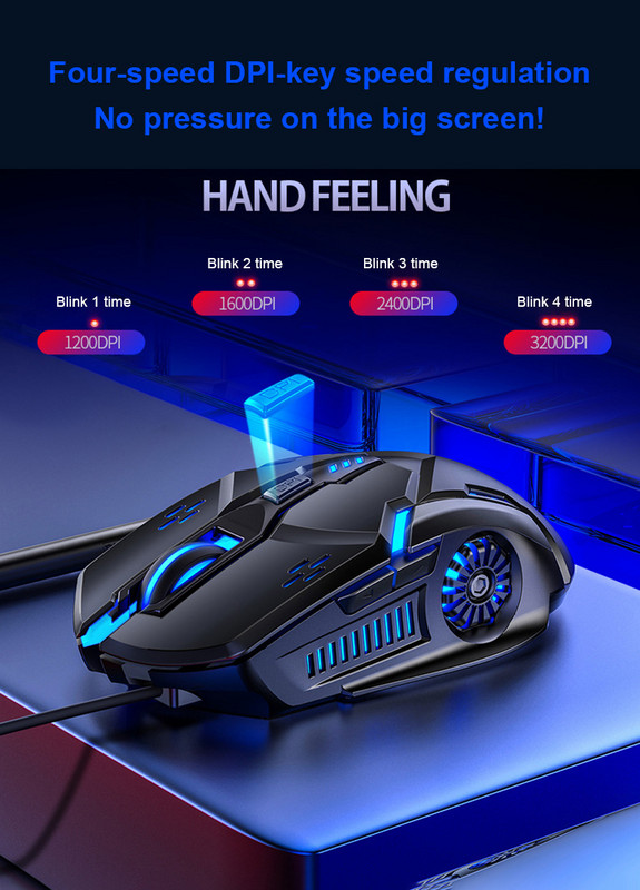 2021 legújabb G5 3200DPI játékegér 7 színű RGB lélegző LED lámpa notebook laptophoz/PC RGB háttérvilágítású univerzális USB vezetékes egér