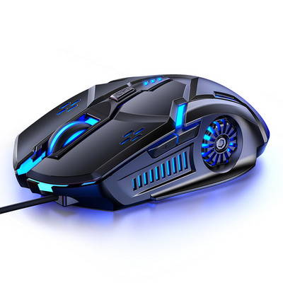 RYRA Кабелна мишка за игри 6D цветна LED подсветка 3200DPI 6 бутона Модна мишка за заглушаване за компютърни механични геймърски мишки за е-спорт