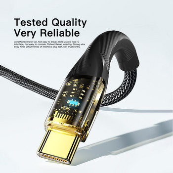 Essager PD 100W USB Type C кабел 7A кабел за бързо зареждане на зарядно устройство за Huawei P50 P40 Samsung Honor Oneplus Poco F3 USB кабел