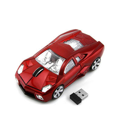 Vezeték nélküli egér 3D Sport Car Shape optikai számítógép Mause 2.4Ghz 1600DPI mini autós egerek USB vevővel laptop PC asztali számítógéphez